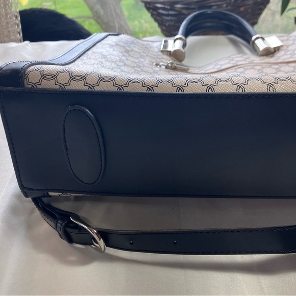 Ivanka Trump Black and Cream Structured Monogram Bag - Picture 9 of 16